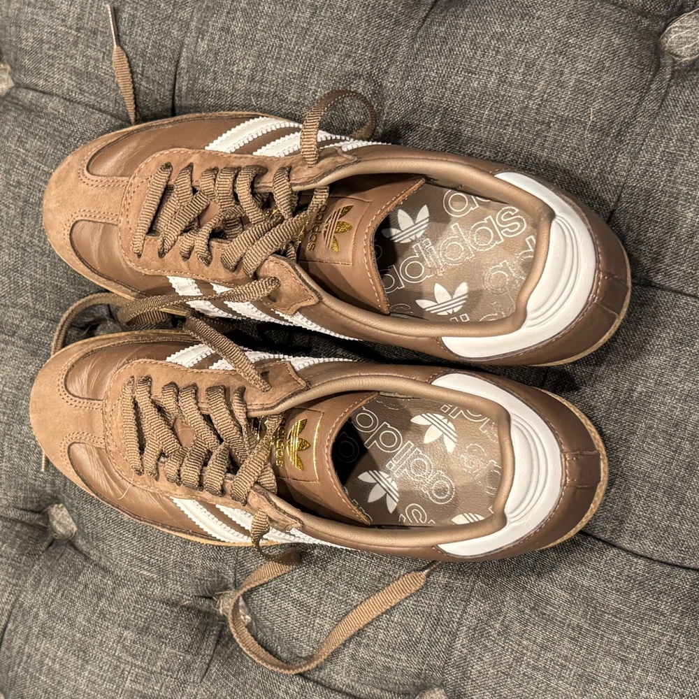 Adidas Classic Brown and White Trainers